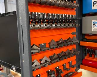 We have cabinets full of chucks and collets  