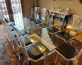 Lucite Dining Table with (12) Chairs $12000
