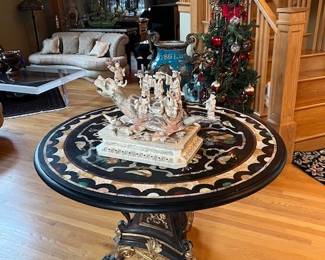 Pietra Dura Stone Inlaid Table $7500