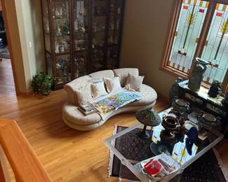 two kidney shaped sofas $600 each