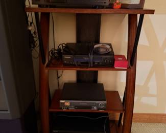 Metal and wood shelving unit $125