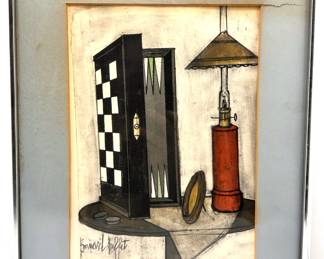 Bernard Buffet (France B 1928) Lithograph Backgammon Still Life, Signed On Plate
Lot #: 4