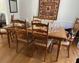 Dining Table w/ 8 Ladder Back Chairs