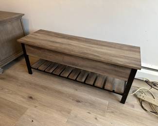 Gray Washed Storage Table / Bench