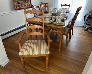 Dining Table w/ 8 Ladder Back Chairs