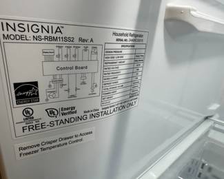 New - Insignia 11.5 cu ft Bottom Mount Slim Stainless Steel Refrigerator