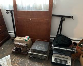 Twin Headboard & Bed Frame, Sewing Machine, Turntable, Electric Typewriter
