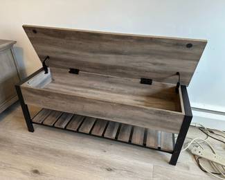 Gray Washed Storage Table / Bench