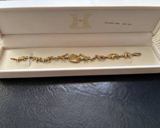 Noah's arch solid gold 7 inch bracelet. (Not in original box.)