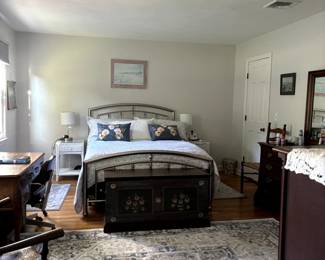 Claudia Bed Set with Rails Queen Size Matte Nickel. (Mattress, box springs not included) bedding sold separately.
