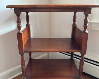 Colonial wooden shelf/end table/bedside table.
