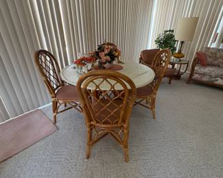 . . . rattan table and chairs