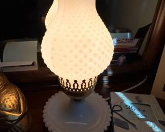 . . . milk glass dresser lamp