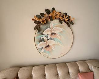 . . . another nice pastel floral oil painting and some swag