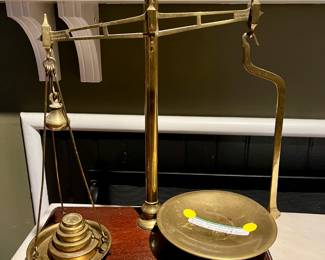 Antique scale with weights