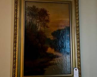 Eliza Barchus original oil painting in ornate gold frame