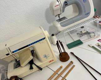 Elna Sewing Machine, Janome Sewing Machine Harmony 4052, Vintage Wooden Knitting Needles