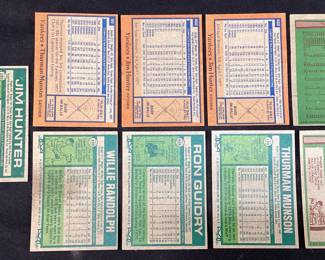  (9) T.C.G TOPPS NY YANKEES JIM ‘’CATFISH’’ H HUNTER(2) 1978 #460 & 1977 #280, THURMAN MUNSON 1976 #650, 1977 #170 & 1978 #60, RON GUIDRY 1977 #656, SANDY ALOMAR 1976 #629, WILLIE RANDOLPH 1977 #359