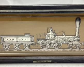 THE ‘’MERCURY’’-1842 STERLING SILVER LOCOMOTIVE SILHOUETTE, 1977 THE FRANKLIN MINT CERTIFIED