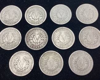 (11) LIBERTY HEAD NICKELS, 1900-1903, 1905-1908, 1910-1912