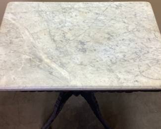 EASTLAKE VICTORIAN MARBLE TOP PARLOR TABLE