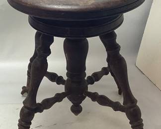 ANTIQUE CLAW FOOT PIANO STOOL