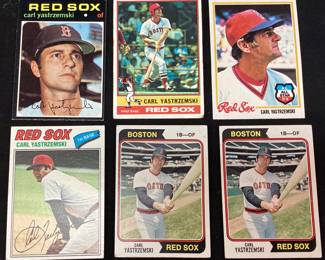 (6) CARL YASTRZEMSKI TOPPS 1971 #530, 1977 #480, 1976 #230, 1978 #40 & 2 1974 #280