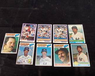  (9) T.C.G TOPPS NY YANKEES JIM ‘’CATFISH’’ H HUNTER(2) 1978 #460 & 1977 #280, THURMAN MUNSON 1976 #650, 1977 #170 & 1978 #60, RON GUIDRY 1977 #656, SANDY ALOMAR 1976 #629, WILLIE RANDOLPH 1977 #359