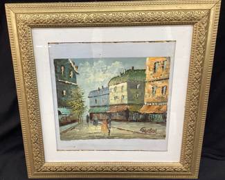SIGNED GARBER OIL ON CANVAS PARISIAN CITY STREET