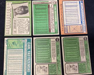 (6) CARL YASTRZEMSKI TOPPS 1971 #530, 1977 #480, 1976 #230, 1978 #40 & 2 1974 #280