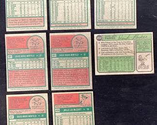 (8) TOPPS 1975 DAVID GENE PARKER #29, (2) 1975 JOE LEONARDO MORGAN #180, (3) 1975 ROOKIE DAVID MARK WINFIELD #61, 1974 DAVID GENE PARKER #252, 1975 WILLIE LEE MCCOVEY #450