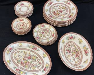 HAND CRAFTED MARUTO JAPAN INDIAN TREE DISHES,  24 PIECE
