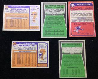 (5) TOPPS FOOTBALL CARDS, LARRY CSONKA 1976 # #437, FRANCO HARRIS 1975 #300, JOHN RIGGINS 1973 #245, PAUL WARFIELD 1976 #317, JOHN RIGGINS 1975 #313