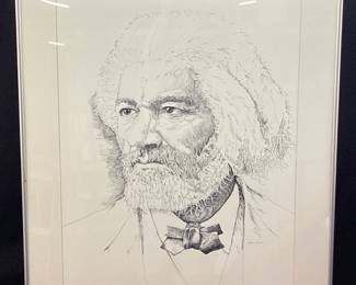 SIGNED DAVIE E. SMITH, JR FREDERICK DOUGLASS PORTRAIT PRINT