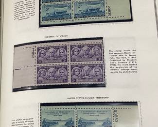 (2) UNITED STATES PLATE BLOCK STAMP ALBUMS, NOT COMPLETELY FULL