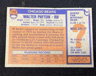1976 TOPPS ROOKIE WALTER PAYTON #148 FOOTBALL CARD, 