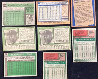 (8) TOPPS WILLIE MCCOVEY 1974 # 250, 1978 #34, 1978 #3, (2)1971 T.C.G. #50, (2)1975 #450, 1976 #520 BASEBALL CARDS