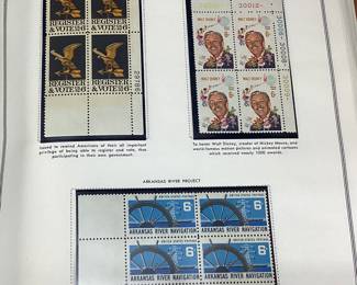(2) UNITED STATES PLATE BLOCK STAMP ALBUMS, NOT COMPLETELY FULL