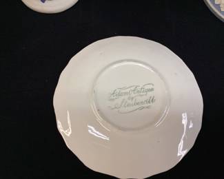 (3) ASSORTED COLLECTIBLES, STEUBEN-VILLE DEMITASSE CUP & SAUCER, GRECIAN PLANTER 4’’ H & SPILL VASE 6’’ H
