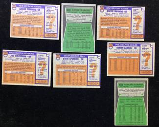 (7) TOPPS FOOTBALL CARDS, (2) ARCHIE MANNING 1976 #485 & 1975 #135, JOE THEISMAN 1976 #231, STEVE SPURRIER 1976 #274, ROMAN GABRIEL 1976 #145 & 1975 #310