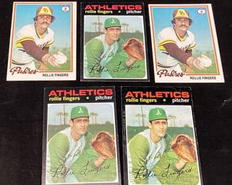 (5) ROLLIE FINGERS (3) ROOKIE 1971 T.C.G #384 & (2) 1978 TOPPS #140