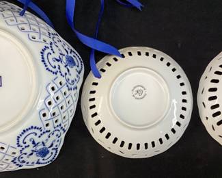 (3) DECORATIVE BOWLS, BLUE DANUBE & KJ INTERPRESENT GERMANY