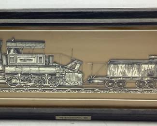 THE ‘’SUSQUEHANNA’’-1854 STERLING SILVER LOCOMOTIVE SILHOUETTE, 1977 THE FRANKLIN MINT CERTIFIED