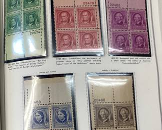 (2) UNITED STATES PLATE BLOCK STAMP ALBUMS, NOT COMPLETELY FULL