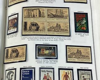 ASSORTED STAMP MINT SETS, U.S. LIBERTY’S STAMP ALBUM, 1973, 1975, 1976, 1977, 1980