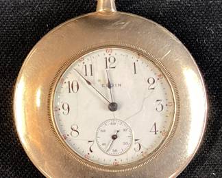 ANTIQUE 10KT YELLOW GOLD ELGIN POCKET WATCH 