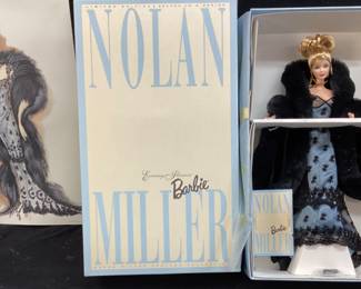 1999 NOLAN MILLER EVENING ILLUSION BARBIE WITH DRAWING BY NOLAN MILLER SIGNED