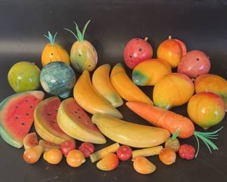 Vintage Alabaster/Marble Fruit With Minis