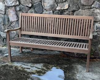 Wooden outdoor garden bench