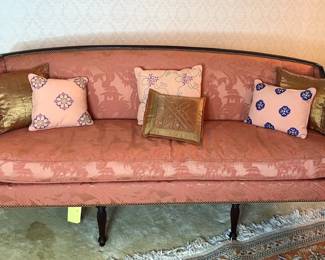 Hickory Chair Sofa
Mahogany wood, Asian print fabric color